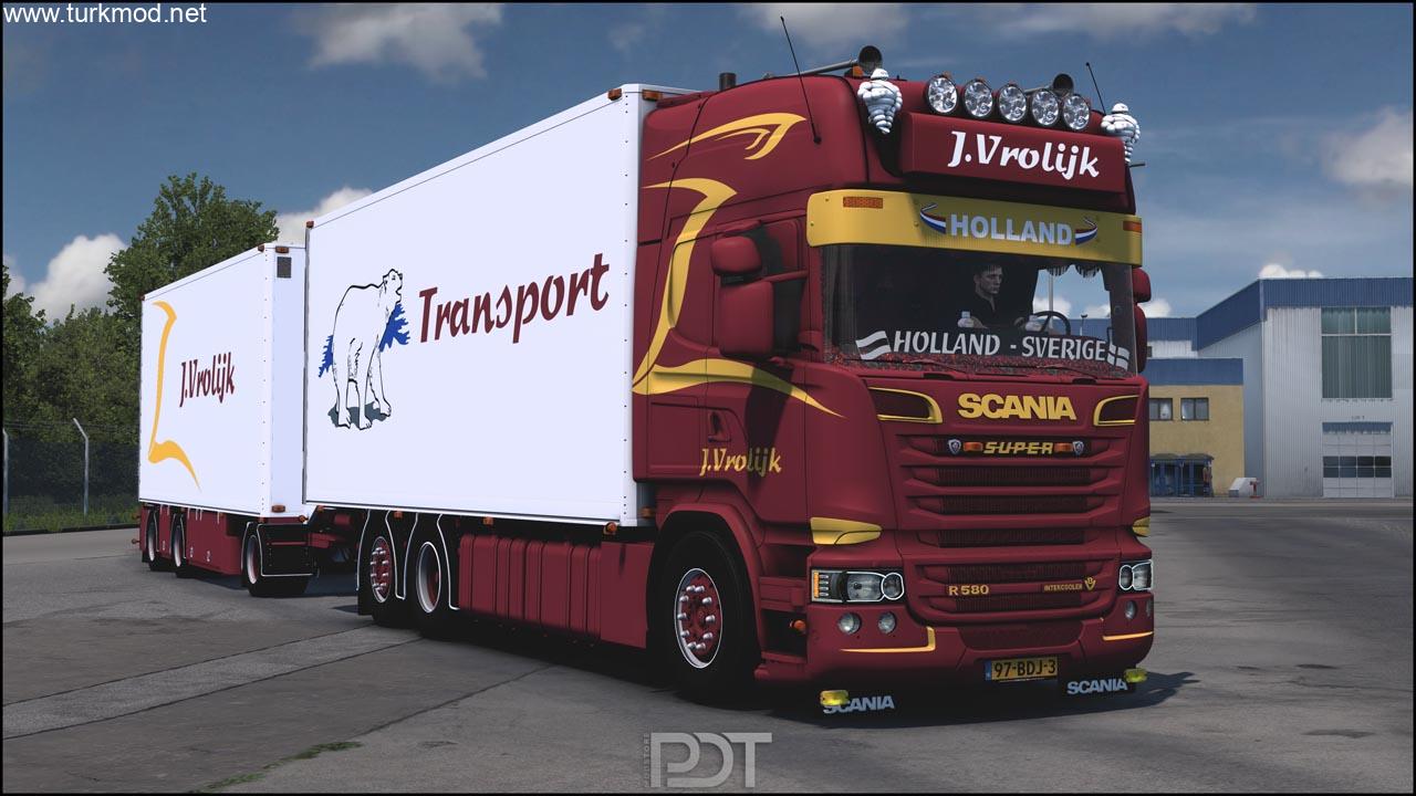 ETS 2 - Scania R580 J.Vrolijk Transport + Dose Modu (1.54)