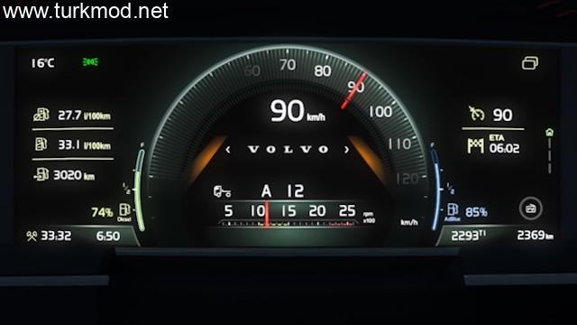 ETS 2 - Volvo FH5 İçin Geliştirilmiş Dashboard Modu (1.54)