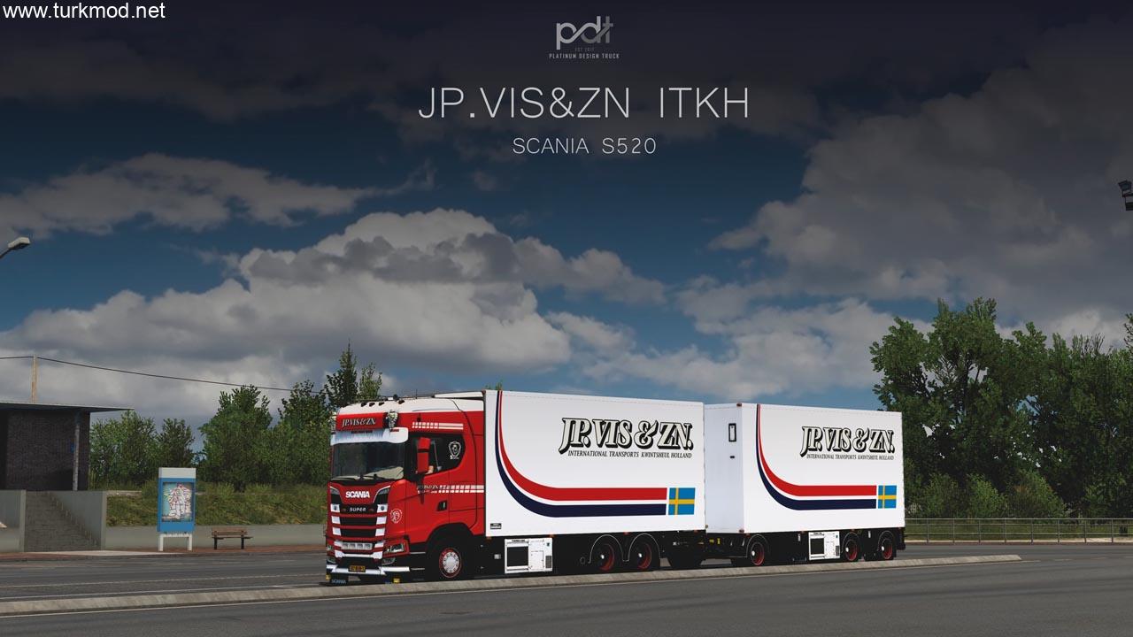 ETS 2 - Scania S520 JP.Vis&ZN ITKH Çekici + Dorse Modu (1.54)