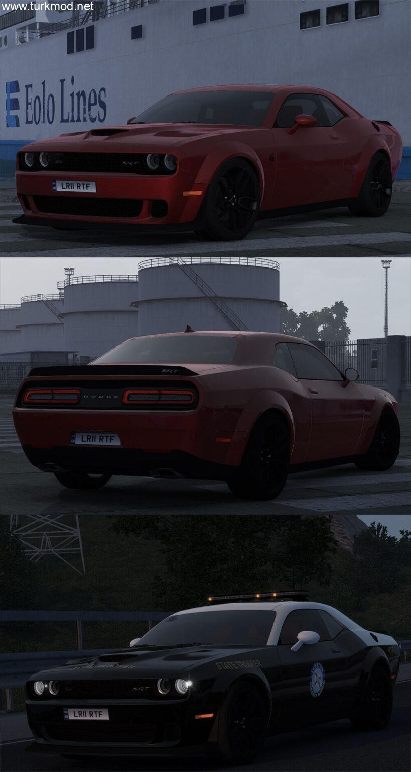 ETS 2 - Dodge Challenger SRT Hellcat Widebody 2018 Araba Modu (1.55)