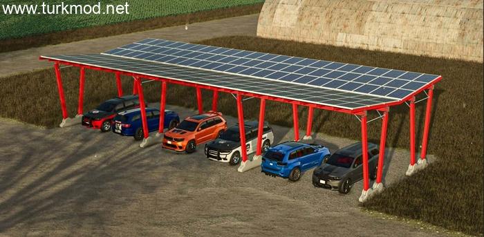 FS25 - Büyük Güneş Panelli Garaj Modu