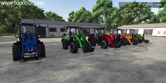 FS25 - Kubota Ön Yükleyici Ataşmanlı Paketi Çok Renkli