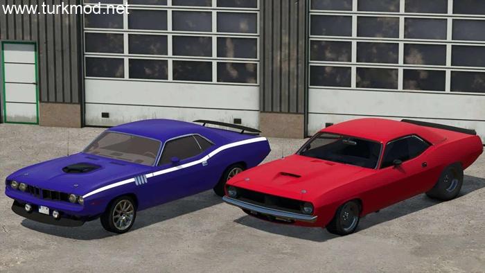 FS25 - 1971 Plymoth Cuda & 1974 Plymoth Barracuda Drag Araba Modu