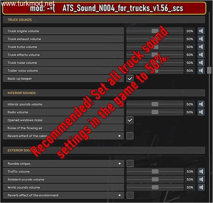 ATS - Tüm Çekiciler İçin N004 Ses Modu (1.56)