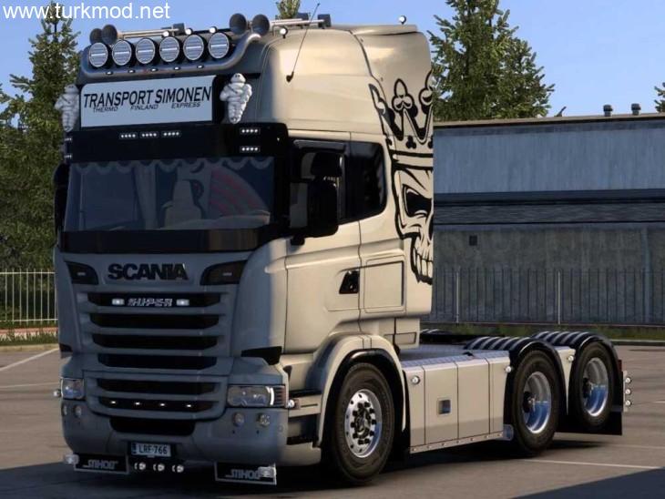 ETS2 - Bad Skull Scania R Topline RJL Skin (1.56) kapak görseli