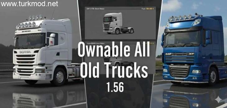 ETS2 - Sahip Olunabilir Tüm Eski Kamyonlar – Bayi Kilidi Açma Modu (1.56)