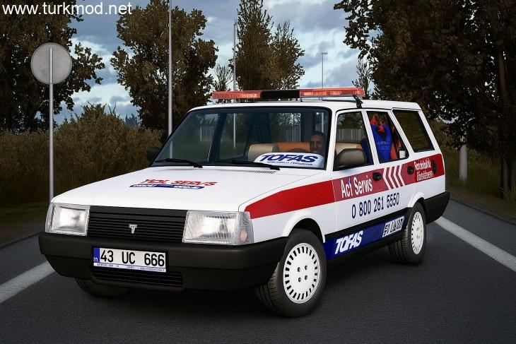ETS2 - Tofaş Kartal Acil Servis Araba Modu (1.56)