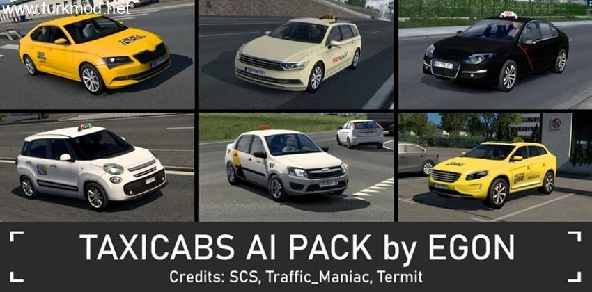 ETS2 - Yapay Zeka Taksi Arabaları Modu (1.56)