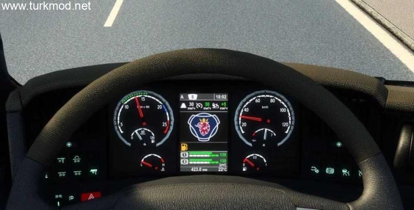 ETS2 - Scania R 2009 ve Streamline Geliştirilmiş Gösterge Paneli (1.56)