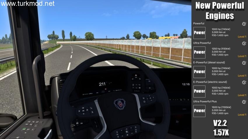 ETS2 - Yeni Güçlü Motor Modu (1.57)