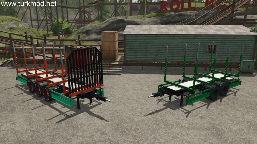 FS25 - Lizard Short Ahşap Taşıma Römork Paketi kapak görseli