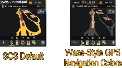 ATS - Waze-Style GPS Navigasyon Renkleri (1.57) / V1.9 - modu