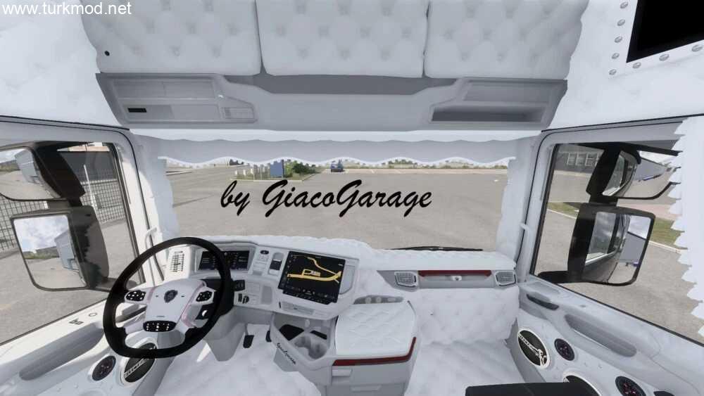 ETS2 - Scania S Padre Pio İtalyan Stili Beyaz Interior Modu (1.58) kapak görseli
