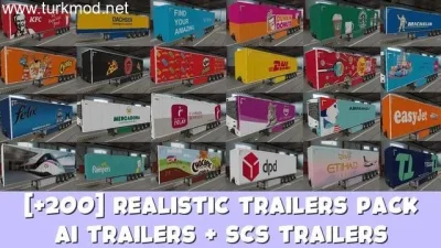 ETS2 - [+200] Gerçekçi Dorse Paketi (Sahip Olunanabilen + AI Bölgesel) Fransa Güncellemesi (1.58) - modu