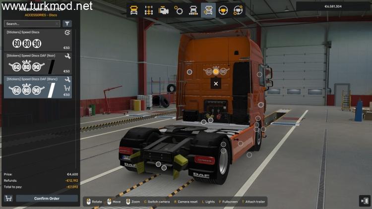 ETS2 - Çıkartma Paketi - Ölü Açı ve Hız Sınırı Diskleri Modu (1.58) kapak görseli