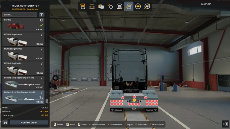 ETS2 - Scania R/S Arka Tampon + Aksesuarlar Eklentisi (1.59) - modu