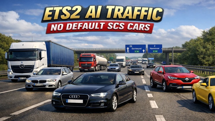 ETS2 - AI Trafiği: Varsayılan SCS Arabaları Yok (1.60) - modu