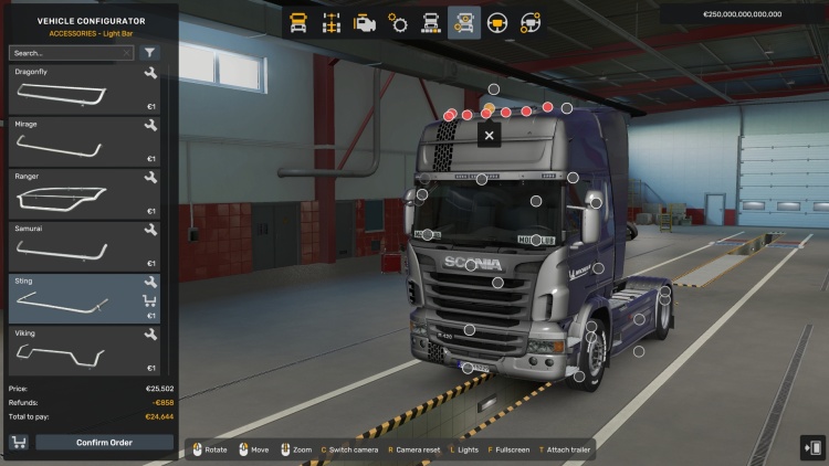 ETS2 - Tüm Kamyon Modifikasyon Parçaları Açıldı (1.60) - modu
