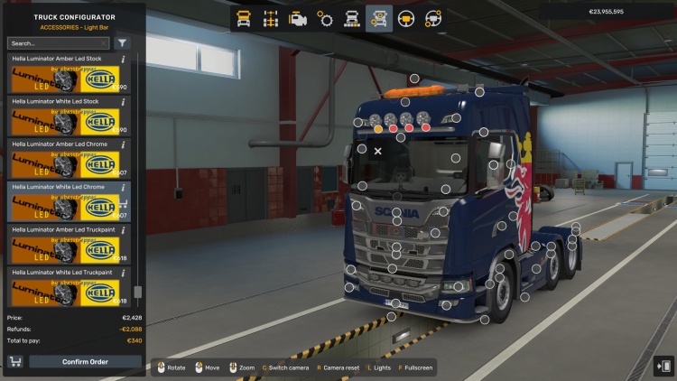 ETS2 - Tüm Kamyonlar için LED Ayarlaması (1.59) - modu