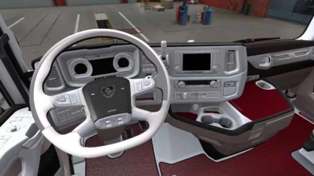 ETS2 - Scania R & S Beyaz-Kırmızı İç Mekan - modu
