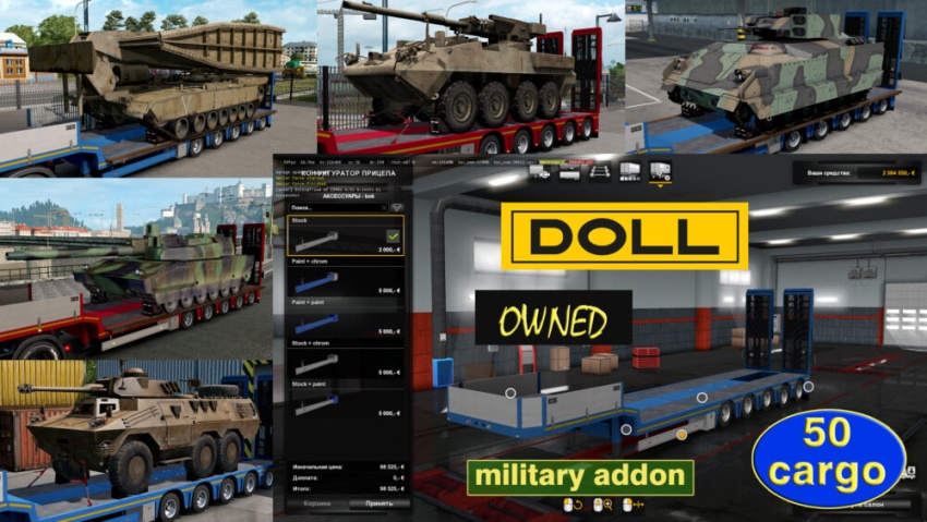 ETS2 - Ownable Doll Panther Römorku için Askeri Eklenti (1.57) - modu