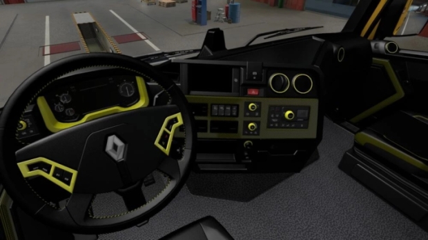 ETS2 - Renault T Siyah ve Sarı İç Mekan - modu