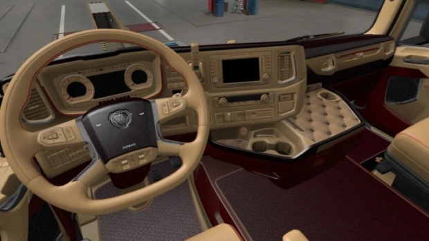 ETS2 - Scania 2016 S & R Bordo Bej İç Mekan - modu