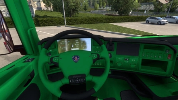 ETS2 - Scania R 2009 Siyah ve Yeşil İç Mekan - modu