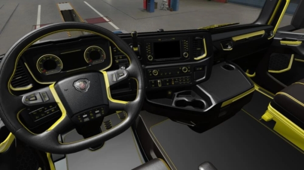 ETS2 - Scania S & R 2016 Lux Siyah-Sarı İç Mekan - modu