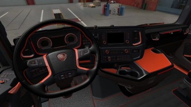 ETS2 - Scania S & R Siyah-Turuncu İç Mekan - modu