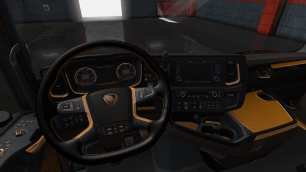 ETS2 - Scania S & R Siyah - Sarı İç Mekan - modu