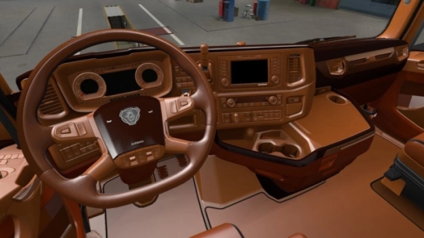 ETS2 - Scania S & R Tam Kahverengi Deri İç Mekan - modu