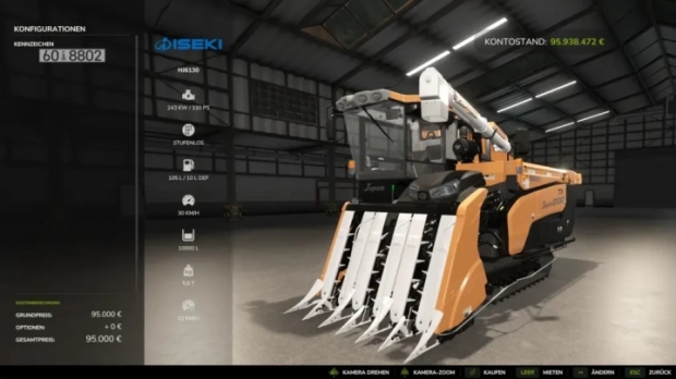 FS25 - Better Rice Biçerdöver Iseki HJ6130 - modu
