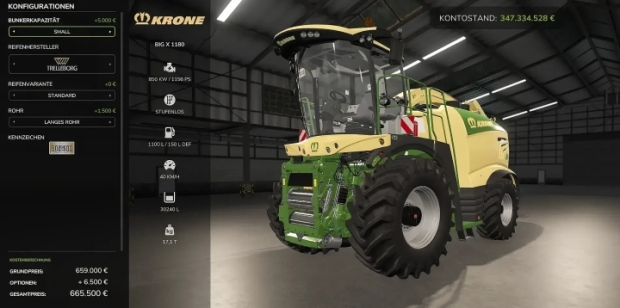 FS25 - Tanklı Krone Big X 1180 - modu