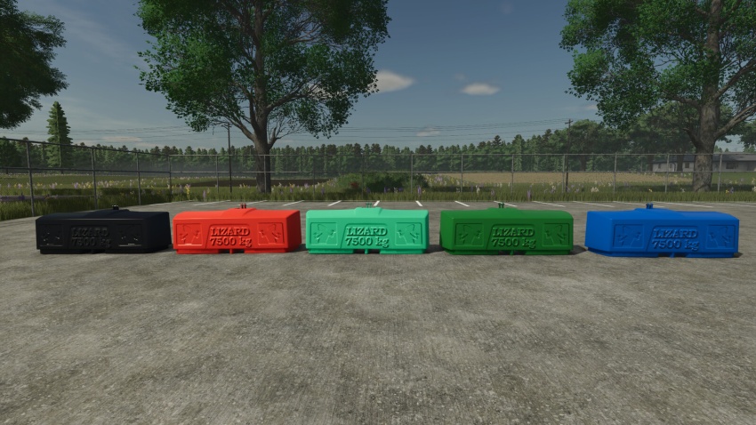 FS25 - Kertenkele Şeklinde Kurşun Dolgulu Ağırlık 7500 KG - modu