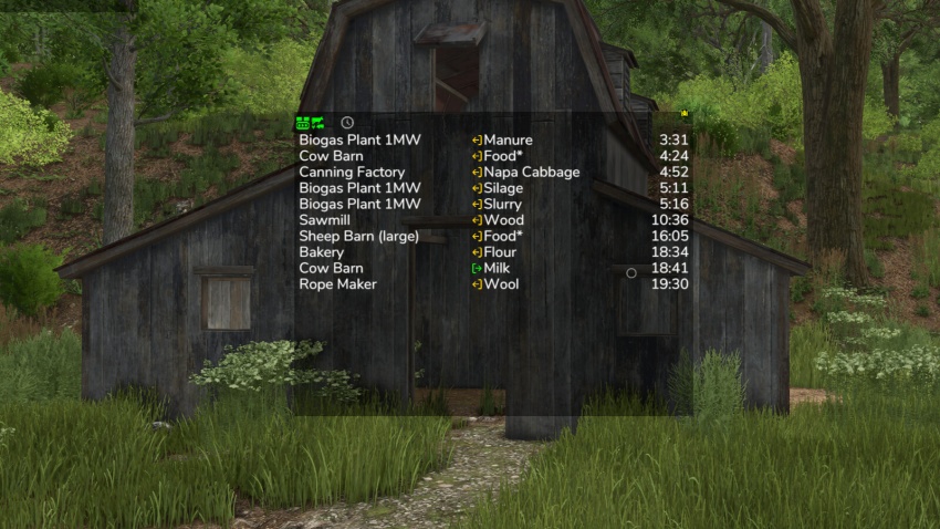 FS25 - Üretim Bilgileri Ekranı - modu