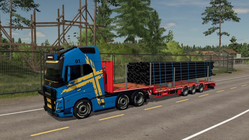 FS25 - Schwarzmueller Yarı Düşük Yüklemeli Römork 3A - modu