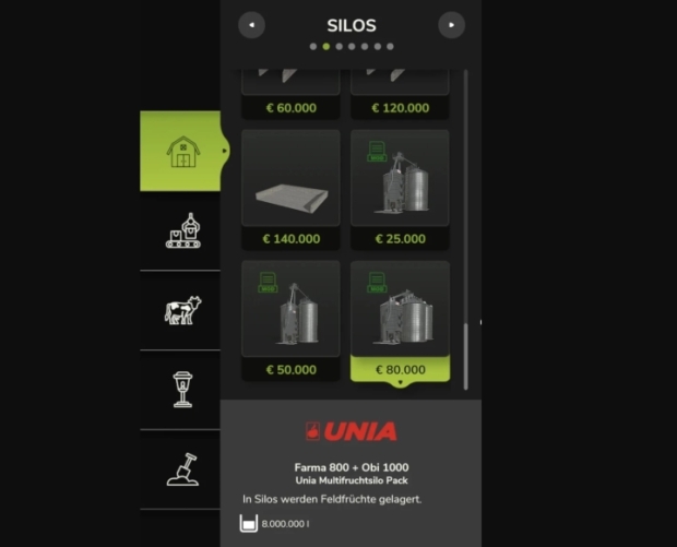 FS25 - Unia Multifruitsilo Paketi - modu