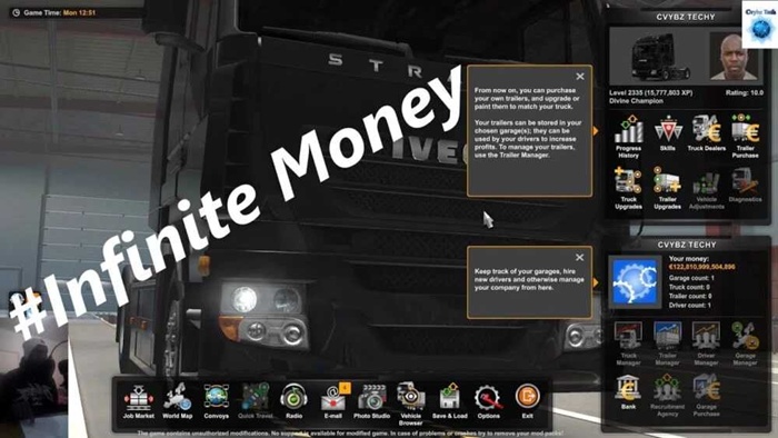 ETS2 - Sınırsız Para ve XP (1.60) - modu