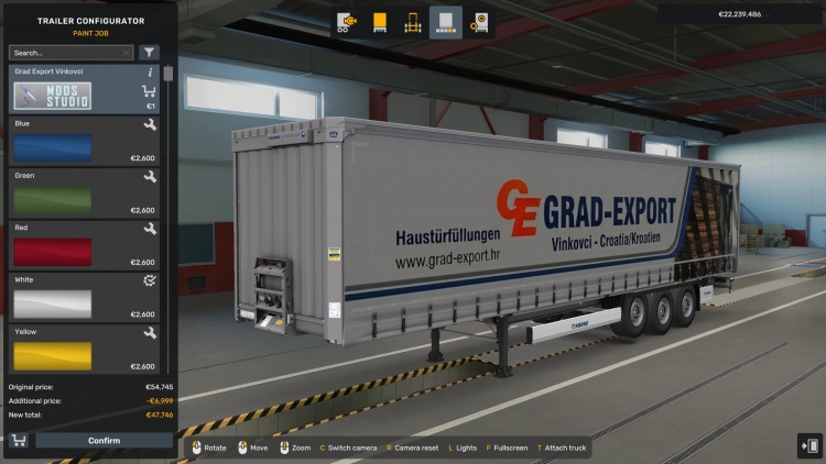 ETS2 - Krone Profi Liner Grad-Export Skin (1.59) - modu