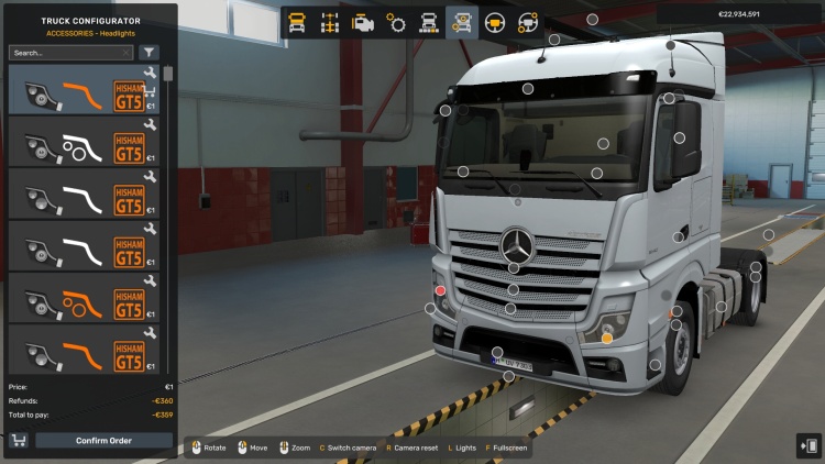 ETS2 - Mercedes-Benz Actros 2014 Modifiye Farlar (1.59) - modu