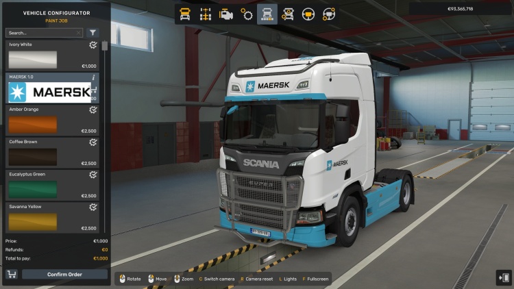 ETS2 - Scania R 2016 Maersk Görünümü (1.61) - modu