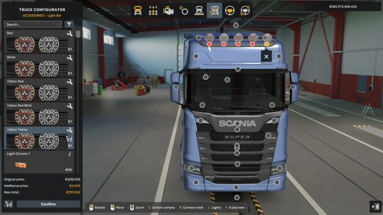 ETS2 - Strands LED Freedom Çalışma Işığı Çubuğu (1.59) - modu