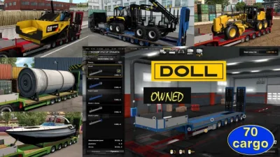 ETS2 - Sahip olunabilen aşırı ağırlıklı römork Doll Panther (1.56) - modu