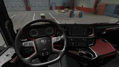 ETS2 - Scania 2016 R&S Kırmızı-Siyah Lux İç Mekan - modu
