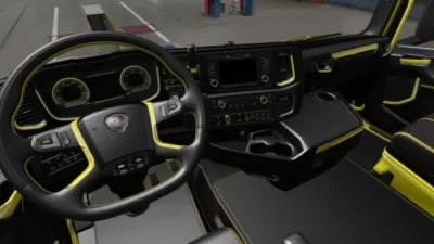 ETS2 - Scania S & R 2016 Lux Siyah-Sarı İç Mekan - modu
