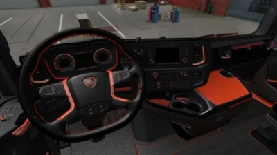 ETS2 - Scania S & R Siyah-Turuncu İç Mekan - modu