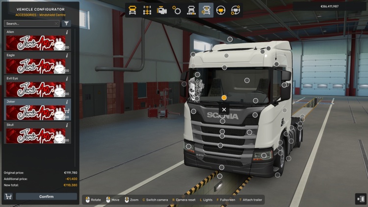 ETS2 - Scania S & R 2016 Ön Cam Çıkartması (1.60)