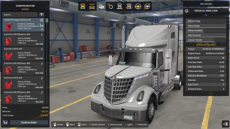 ATS - Tüm Kamyonlar 10.000 HP Motor (1.60 - 1.61) - modu