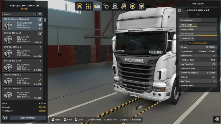 ETS2 - Tüm Kamyonlar 3000 HP Motor (1.60 - 1.61) - modu